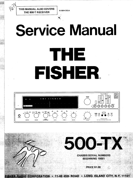 FISHER 500-TX Stereo Amplifier Service Manual