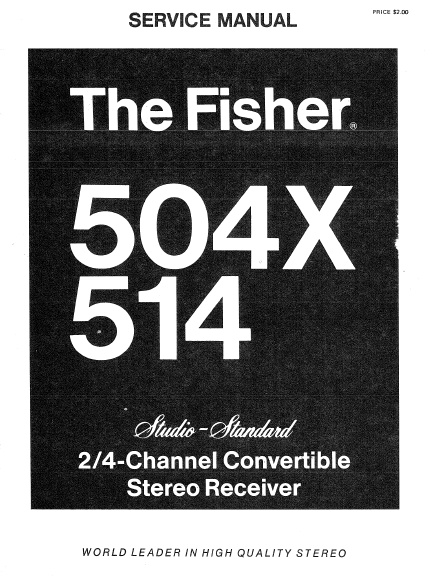 FISHER 504X-514 Studio Standard Stereo Receiver Service Manual