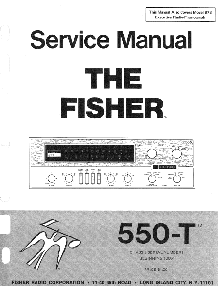 FISHER 550-T Stereo Amplifier Service Manual