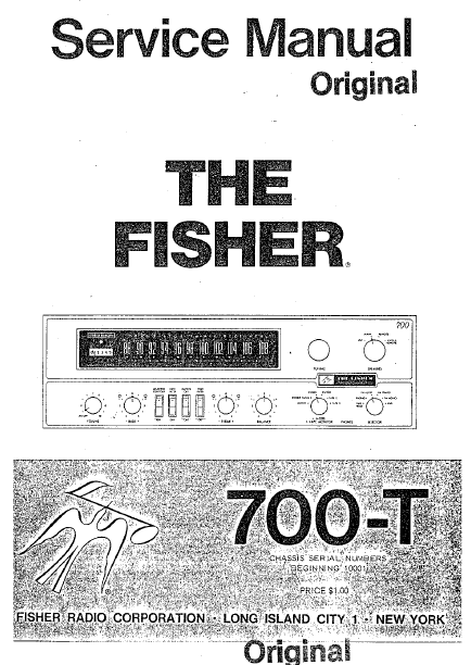 FISHER 700-T Original Radio Amplifier Service Manual