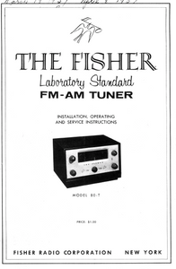 FISHER 80-T AM FM Tuner Service Manual