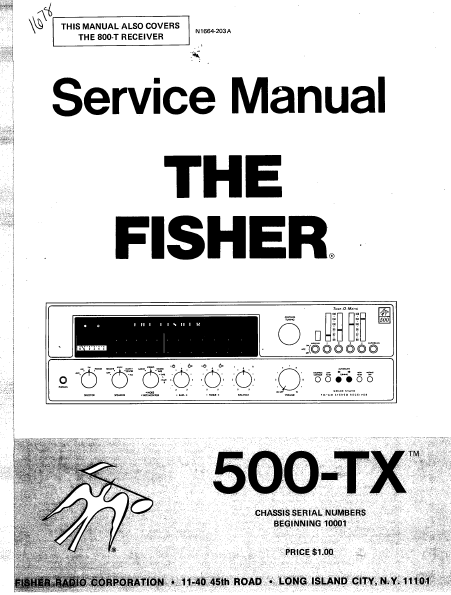 FISHER 500-TX Radio Amplifier Service Manual