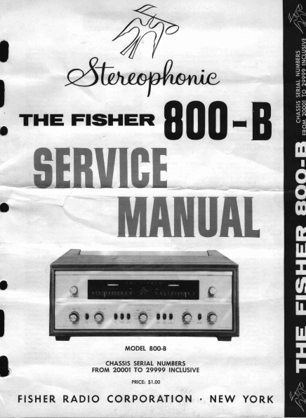 FISHER 800-B Stereophonic Radio Amplifier Service Manual