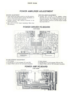 FISHER RS-250 Power Amplifier Adjustment Service Manual