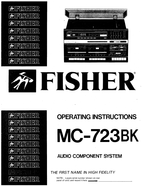 FISHER MC-723BK Audio Component System Owner's Manual