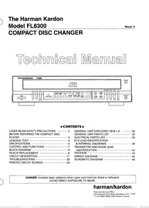 Harman Kardon Model FL8300 Compact Disc Changer Technical Service Manual