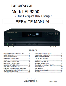 Harman Kardon Model FL8350 Compact Disc Changer Service Manual