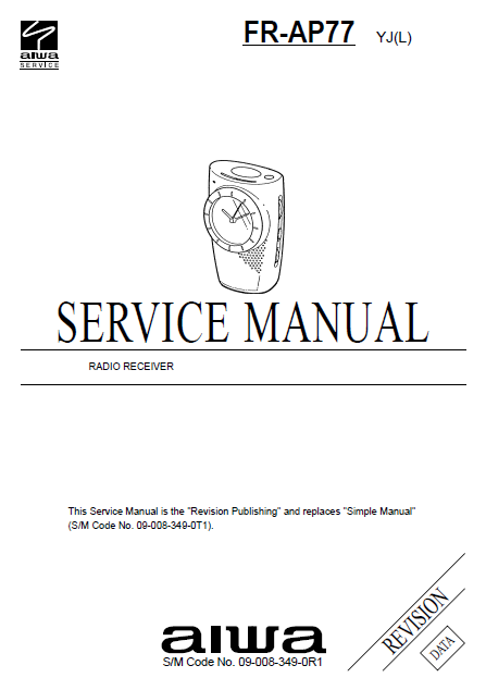 AIWA FR-AP77 Revision Radio Receiver Service Manual