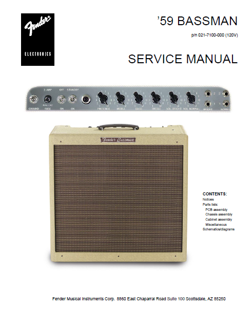 Fender '59 Bassman Service Manual
