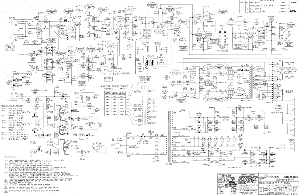 Fender 93 Super Concert Schematic