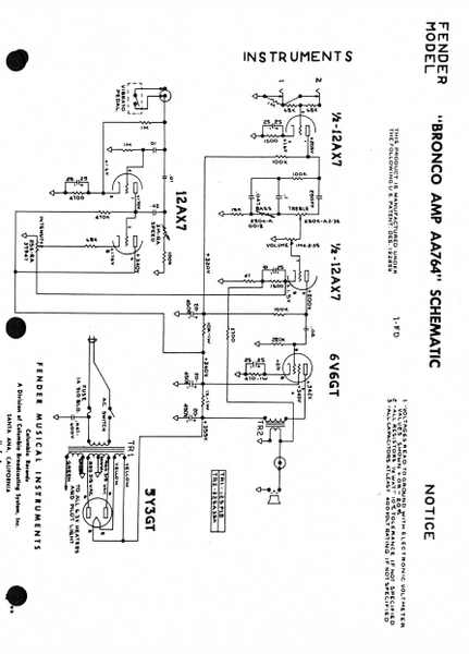 Fender champ amp aa764 schematic definition