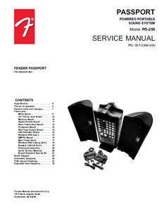 FENDER PD-250 Powered Portable Sound System Service Manual