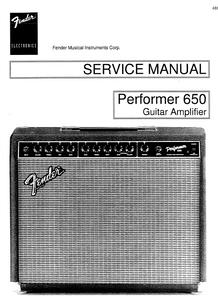 Fender Performer 650 Guitar Amplifier service Manual
