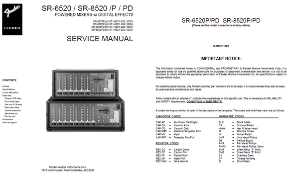 FENDER SR-6520P DP Service Manual
