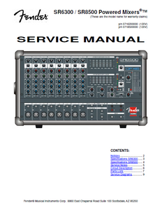 FENDER Sr6300 Powered Mixers Service Manual