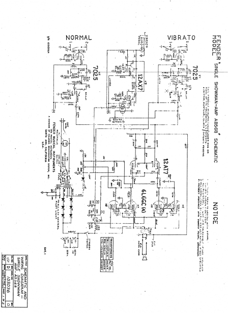 FENDER Single Showman-Amp  AB568 Schematic