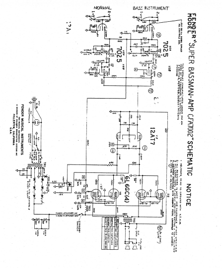 Fender Super Bassman CFA7002 Schematics