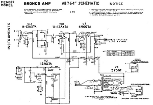 FENDER Bronco AMP AB764 Schematic