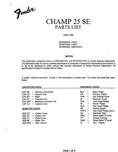 Fender Champ 25 SE Schematic