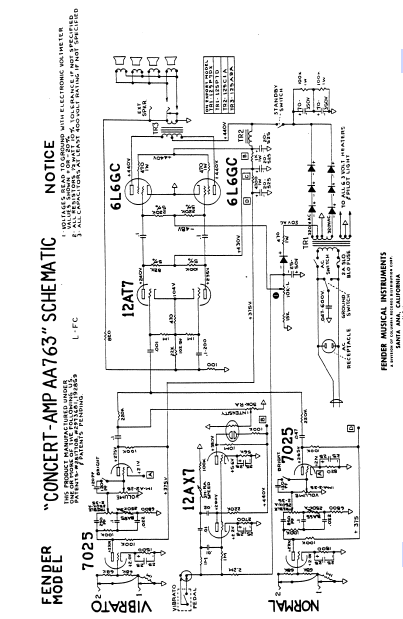 Fender Concert-Amp AA763 Schematics