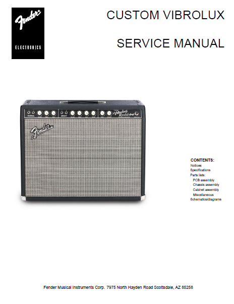Fender Custom Vibrolux Service Manual