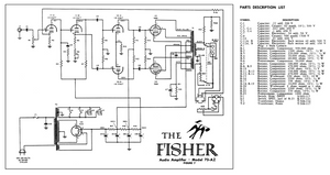 FISHER Model 70-AZ Audio Amplifier Schematic