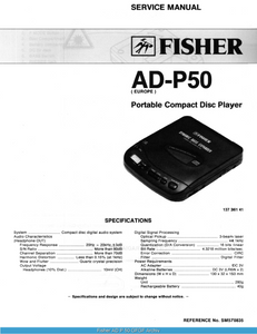 FISHER AD-P50 Portable CD Player Schematic