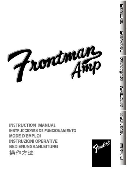 FENDER Frontman Amp Instruction Manual