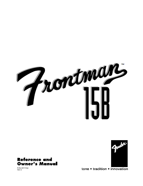 FENDER Frontman 15B Owner's Manual