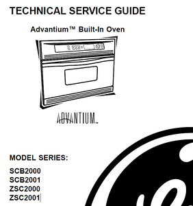 GE Advantium Models SCB2000, SCB2001, ZSC2000, ZSC2001 Service Manual