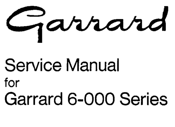 Garrard Model 6-300 Service Manual