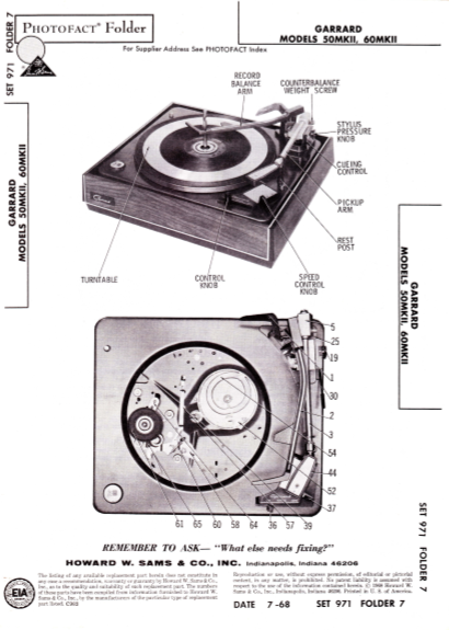 GARRARD Models 50MK II-60MK II Operation Manual
