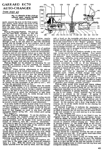 GARRARD Models RC 70 Auto-Changer Operation Manual