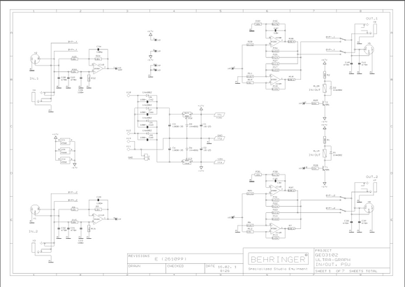 BEHRINGER GEQ3102 Ultra-Graph rev E Schematics