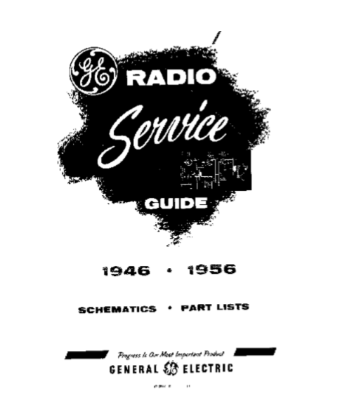 GE Radio Service Guide Schematic 1946 Part List 1956
