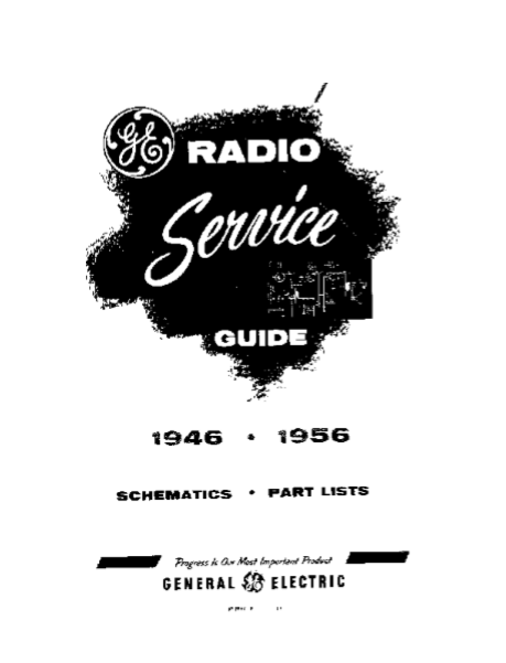 GE Radio Service Guide Model 505-508 Schematic and Part List