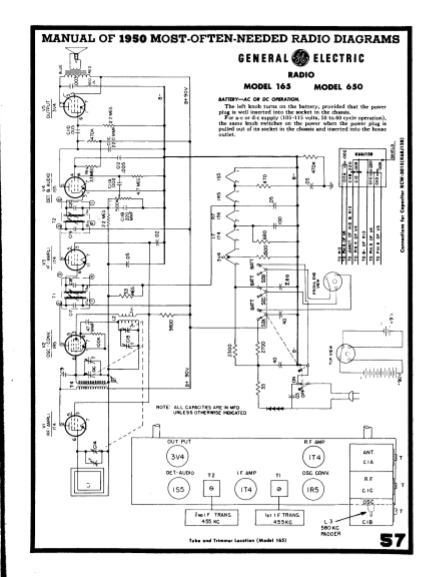 GE Radio Model 165-650 Schematic