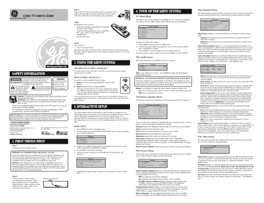 GE Remote Color TV User's Guide