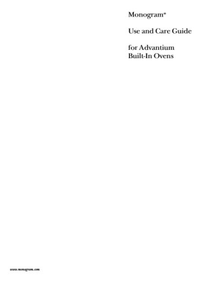 GE Monogram ZSC2001 Instruction Manual