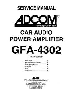 ADCOM Car Audio GFA-4302 Service Manual