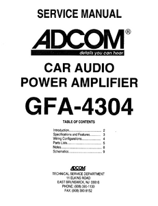 ADCOM Car Audio GFA-4304 Service Manual