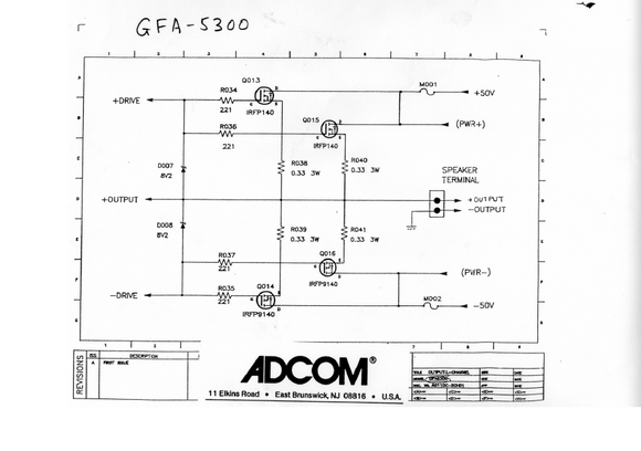 ADCOM GFA-5300 Schematics