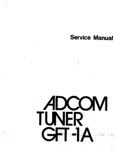ADCOM GFT-1A Tuner Service Manual