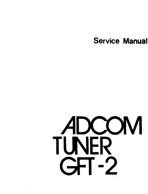 ADCMO GFT-2 Tuner Service Manual