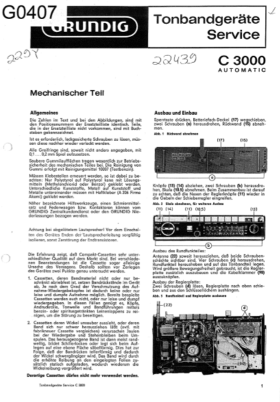 GRUNDIG Model C 420-440 Operation Manual
