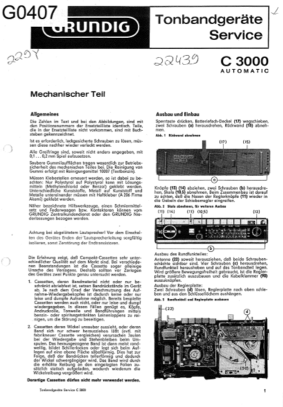 GRUNDIG Model C 3000 Automatic Schematics