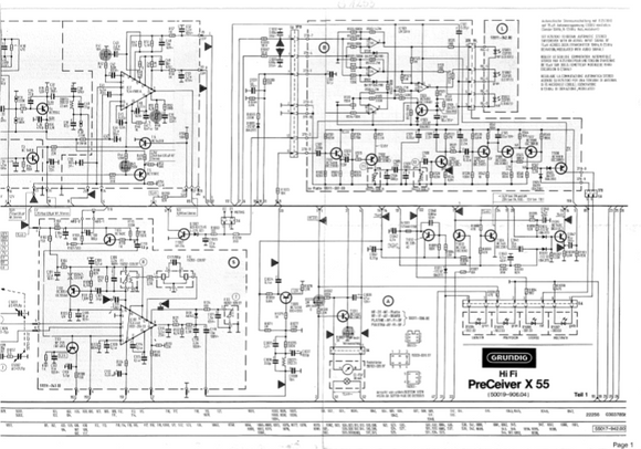 GRUNDIG HIFI PreCeiver X55 Schematics