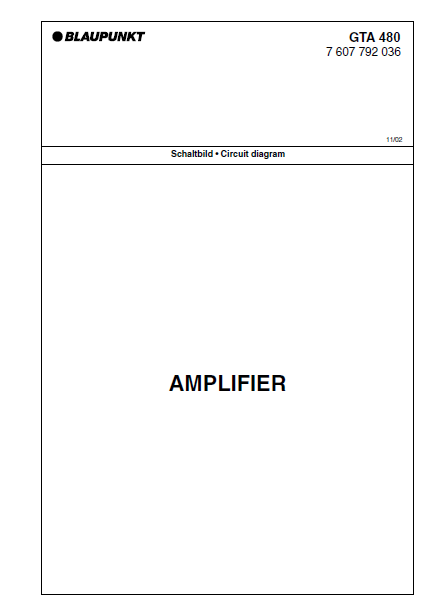 BLAUPUNKT GTA 480 Amplifier Schematics