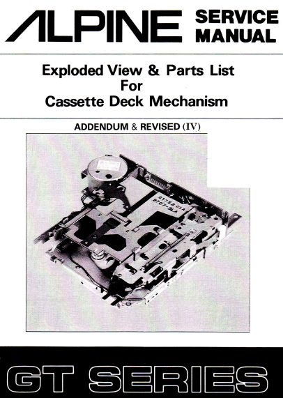 ALPINE GR GR-Y Series Cassette Deck Revised VI Service Manual