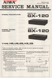AIWA GX-120 Stereo Amplifier Service Manual